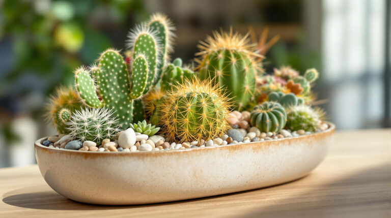 Beautifully Arranged Cactus Garden