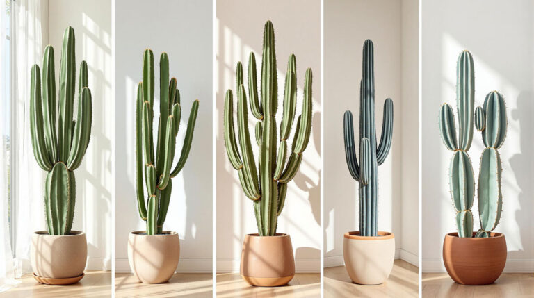 Collage of Tall Indoor Cacti